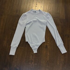 Revamped Light Gray Ribbed Bodysuit